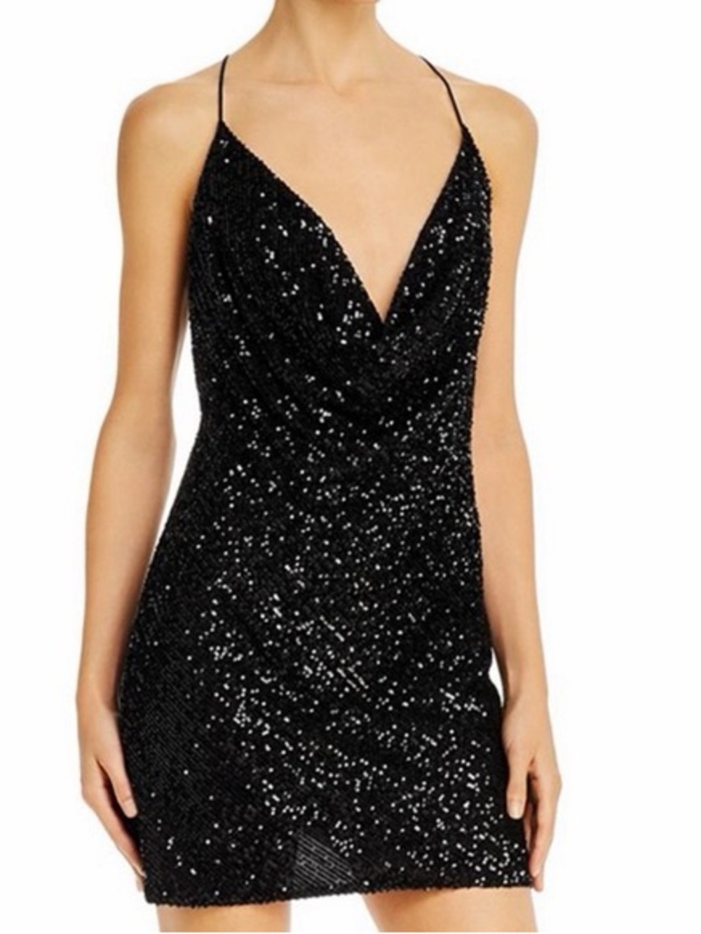 NWT Jay Godfrey Polly Sequined Mini Wrap Dress In Black ~ Size 00 MSRP $275